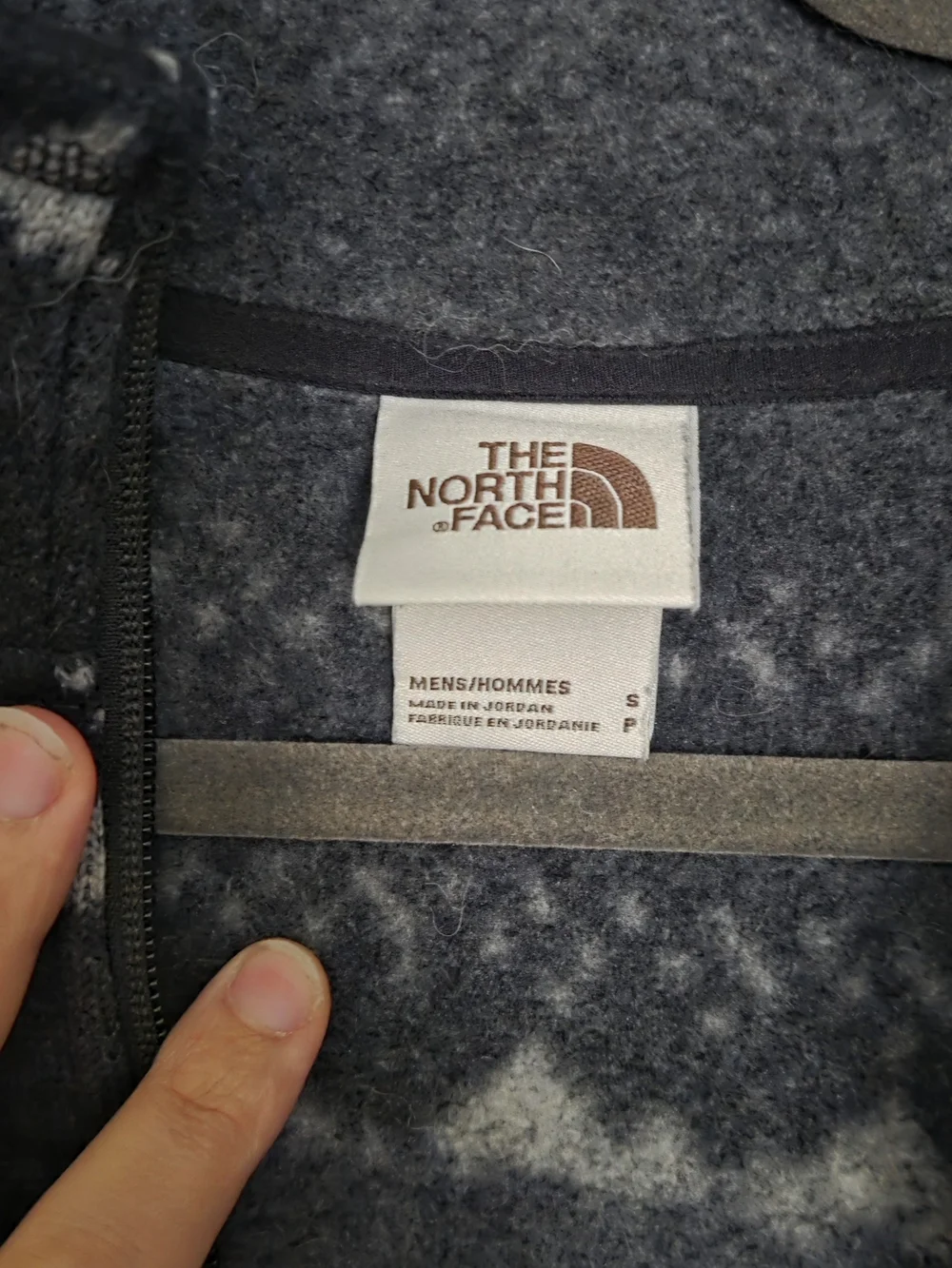 The North Face Men's Black and White Patterned Zip Pullover